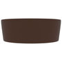 Voir la diapositive 4 : VIDAXL Lavabo avec trop-plein Marron fonce mat 36x13 cm Ceramique