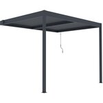 Habitat et Jardin Pergola adossée en aluminium  Windsor  - Gris anthracite - 3 x 4 m