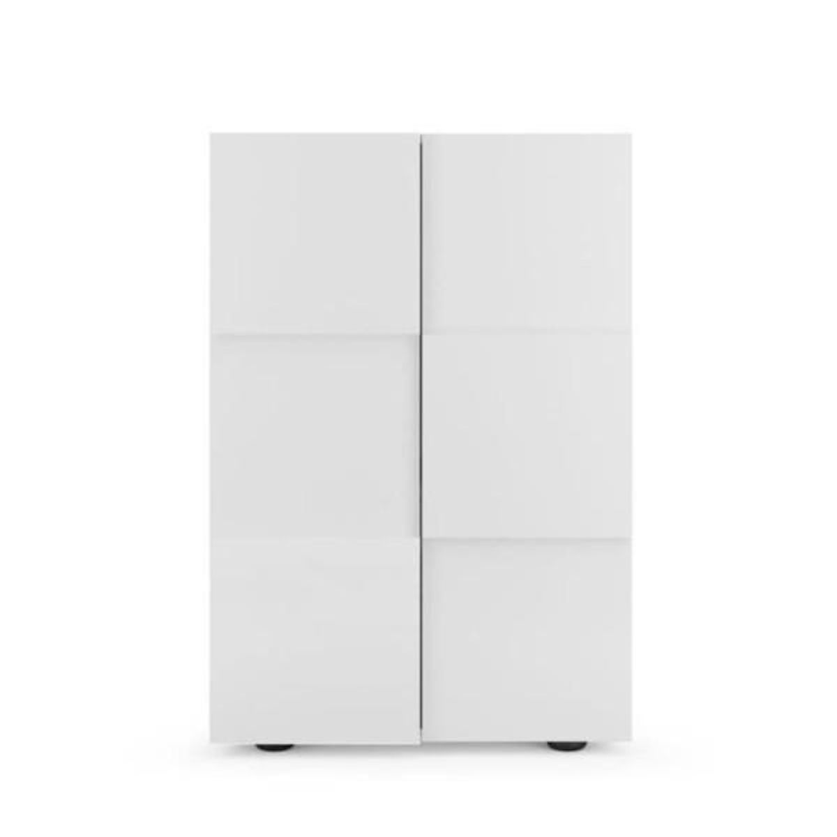 MARKET24 Meuble a chaussures - 15 paires - Blanc laqué - L78 x P33 x H113 cm - MILANO