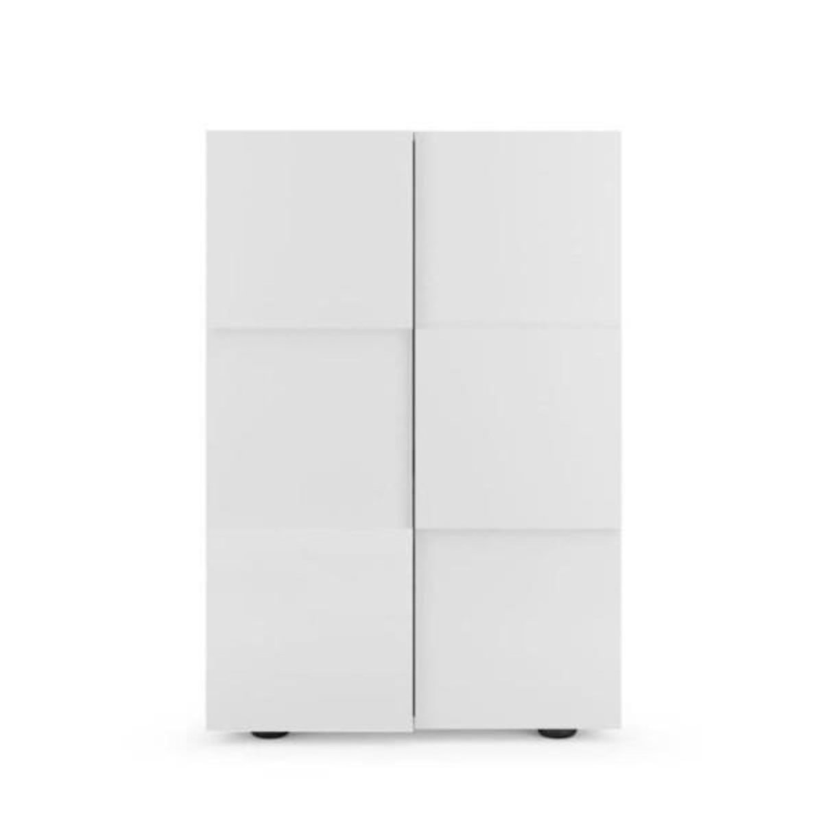 MARKET24 Meuble a chaussures - 15 paires - Blanc laqué - L78 x P33 x H113 cm - MILANO