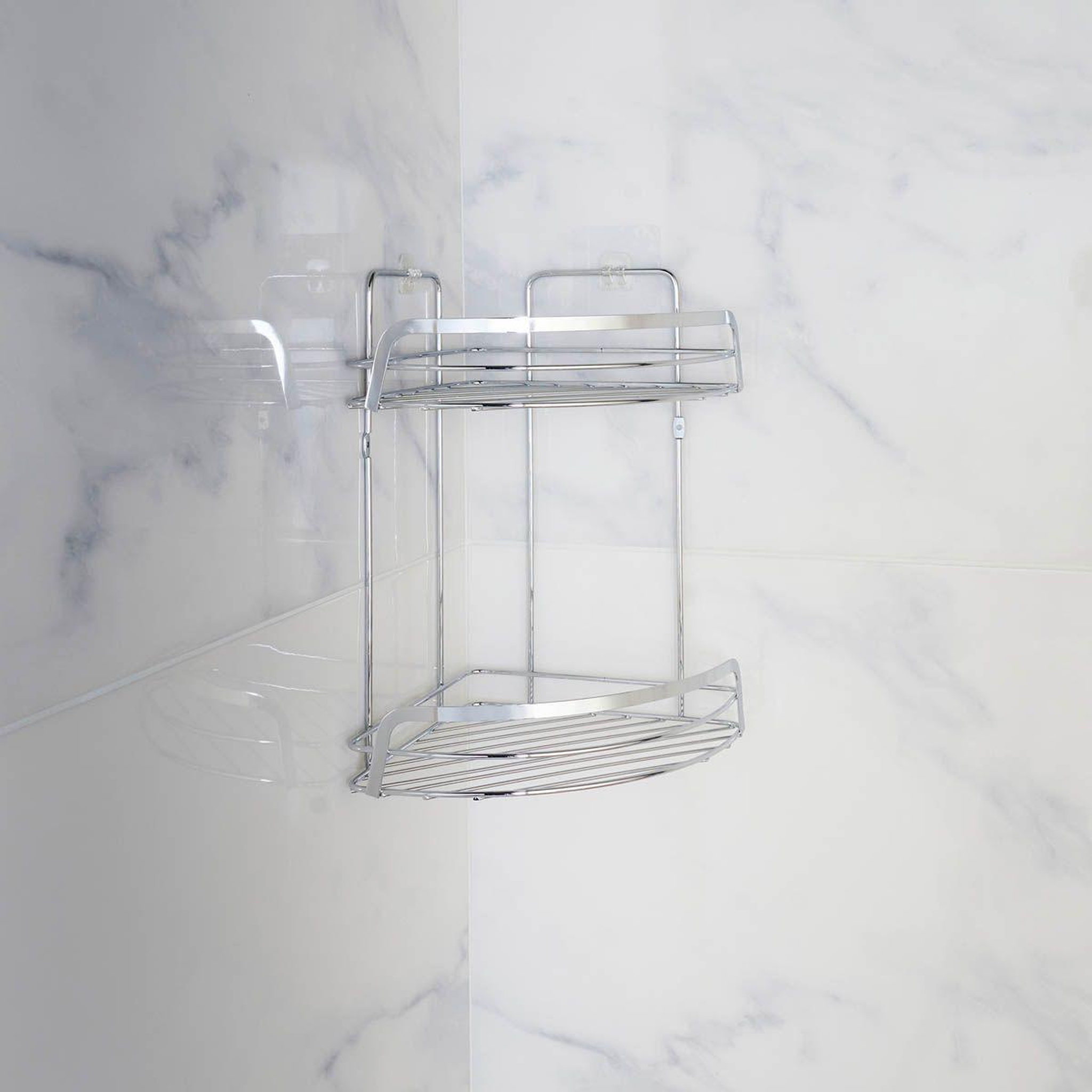 Voir la diapositive 2 : Douceur d'Intérieur Serviteur de douche angle  filaire premium  34cm chrome