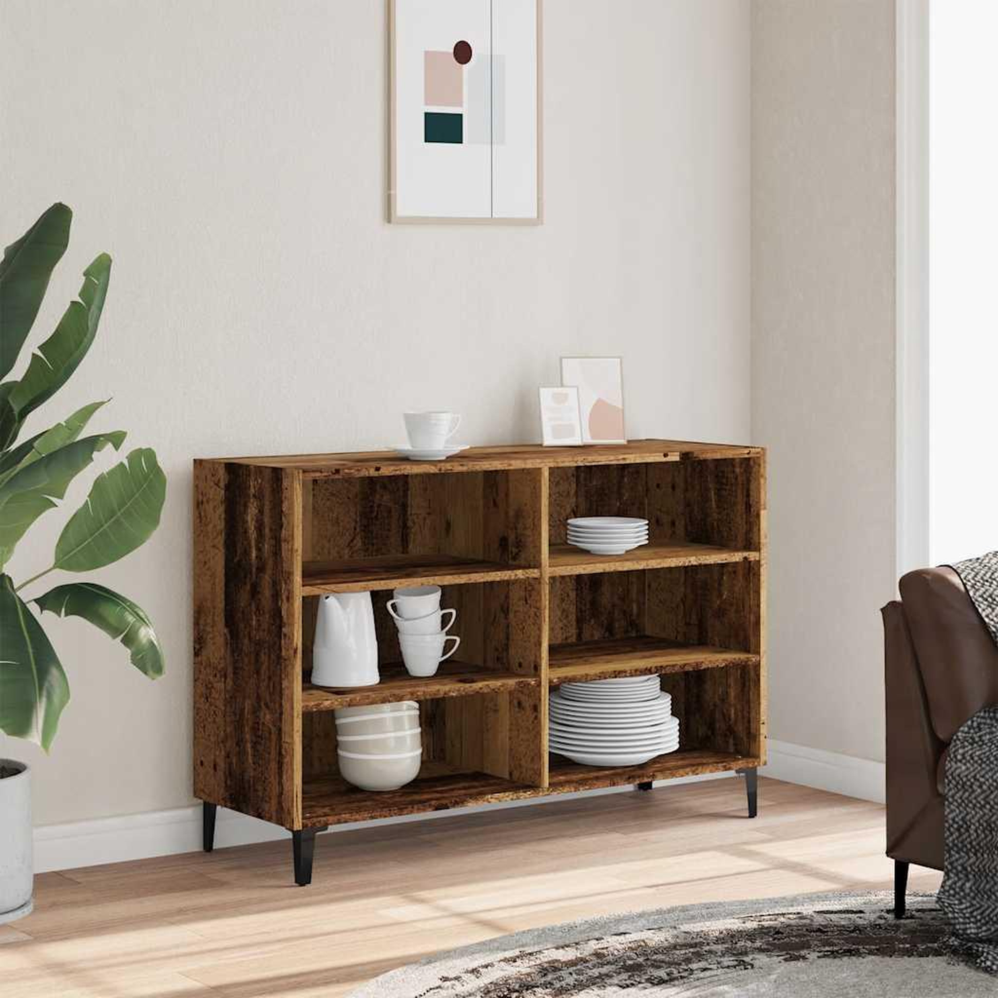 Voir la diapositive 4 : VIDAXL Buffet vieux bois 103,5x35x70 cm bois d'ingenierie