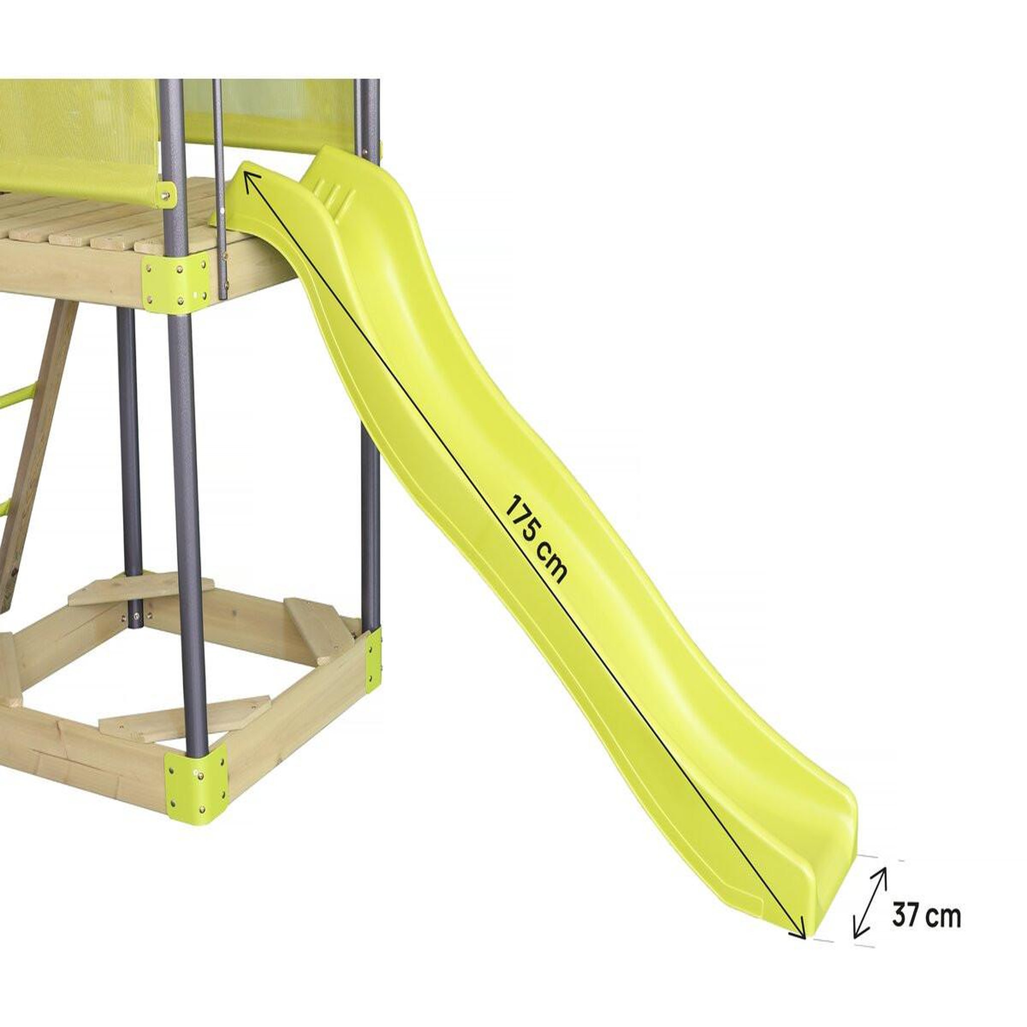 Voir la diapositive 4 : Habitat et Jardin Aire de jeu portique en métal avec toboggan et bac a sable  sohane   - vert