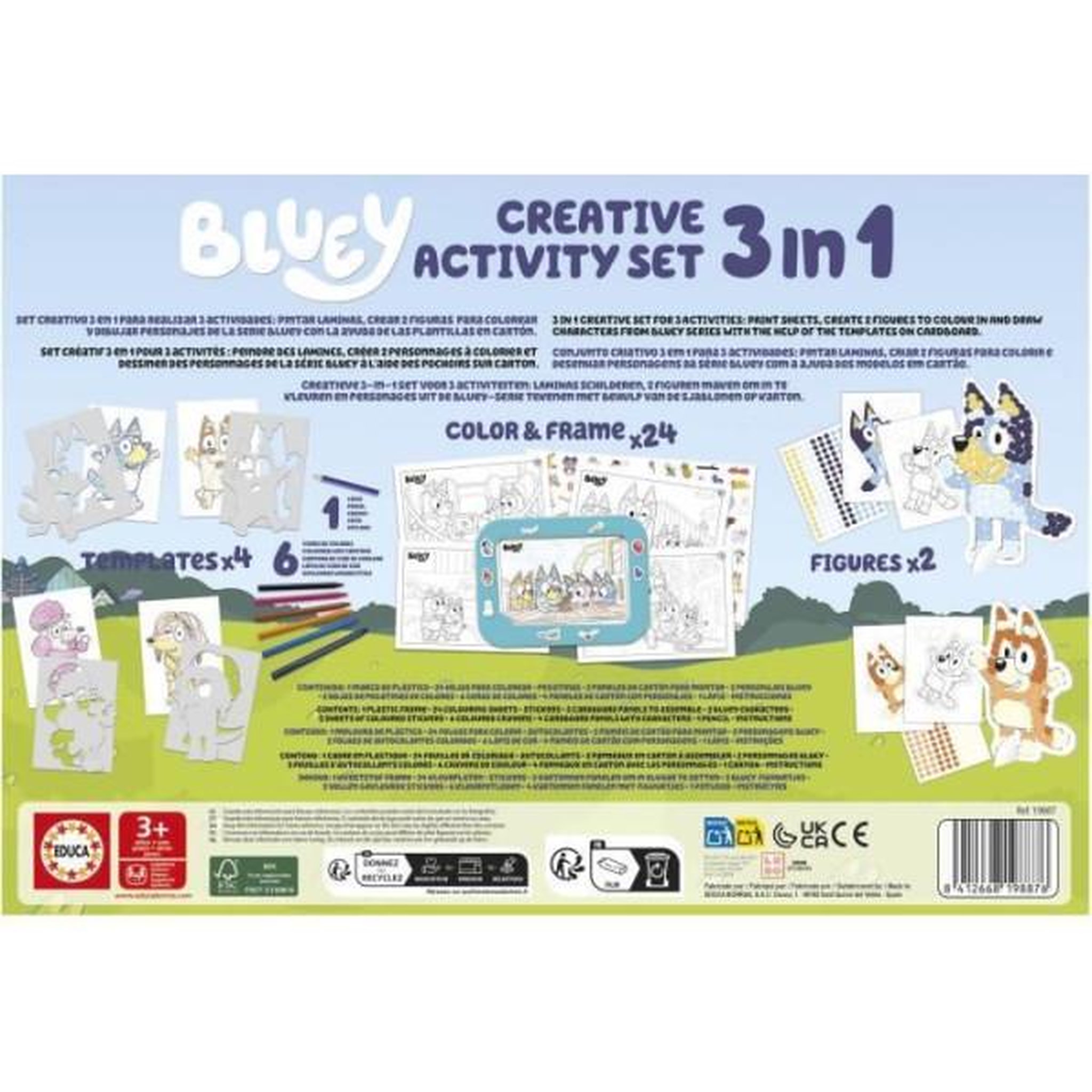 Voir la diapositive 3 : EDUCA Set créatif - educa - décoration et modelage des personnages bluey - 3 activités des 3 ans