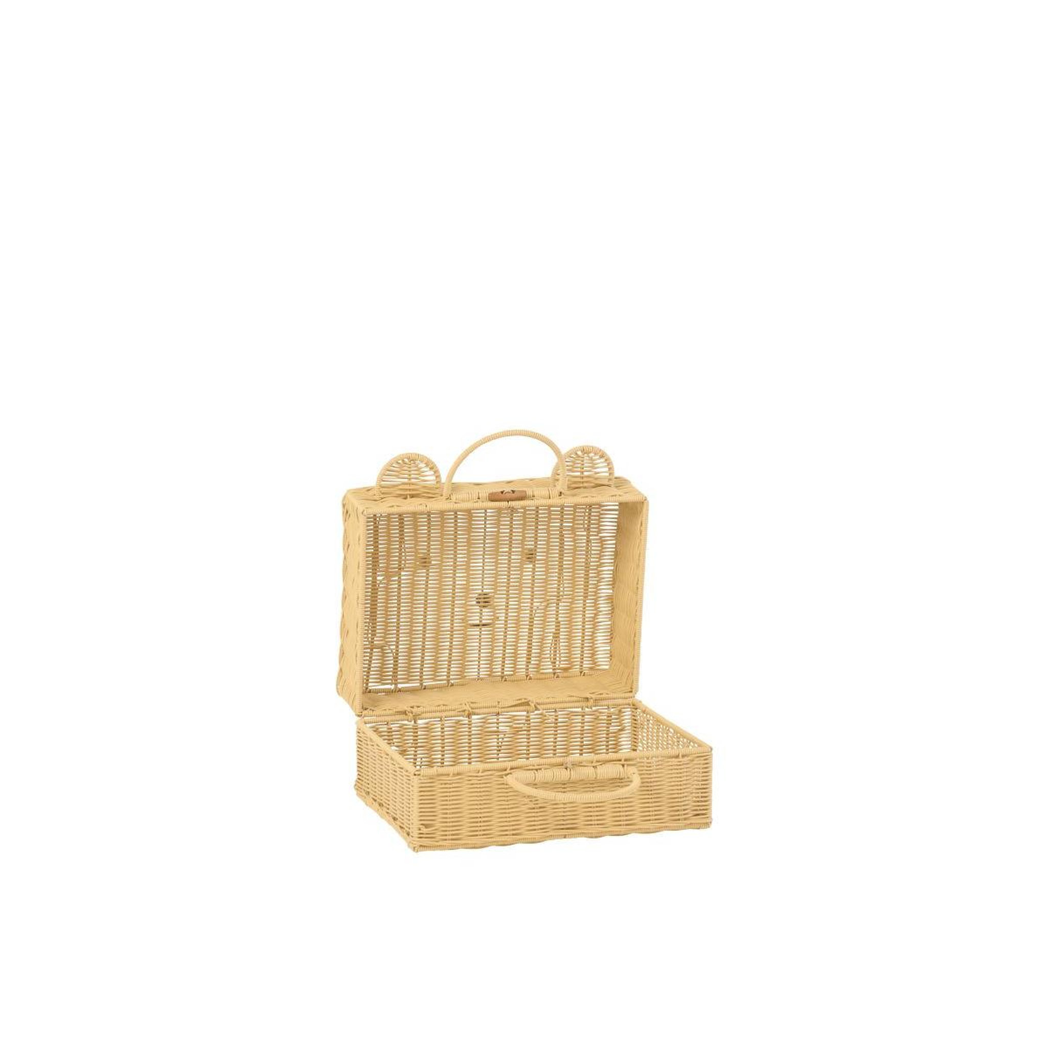 Voir la diapositive 3 : J-LINE Valise déco enfant ours  napoleon  35cm naturel