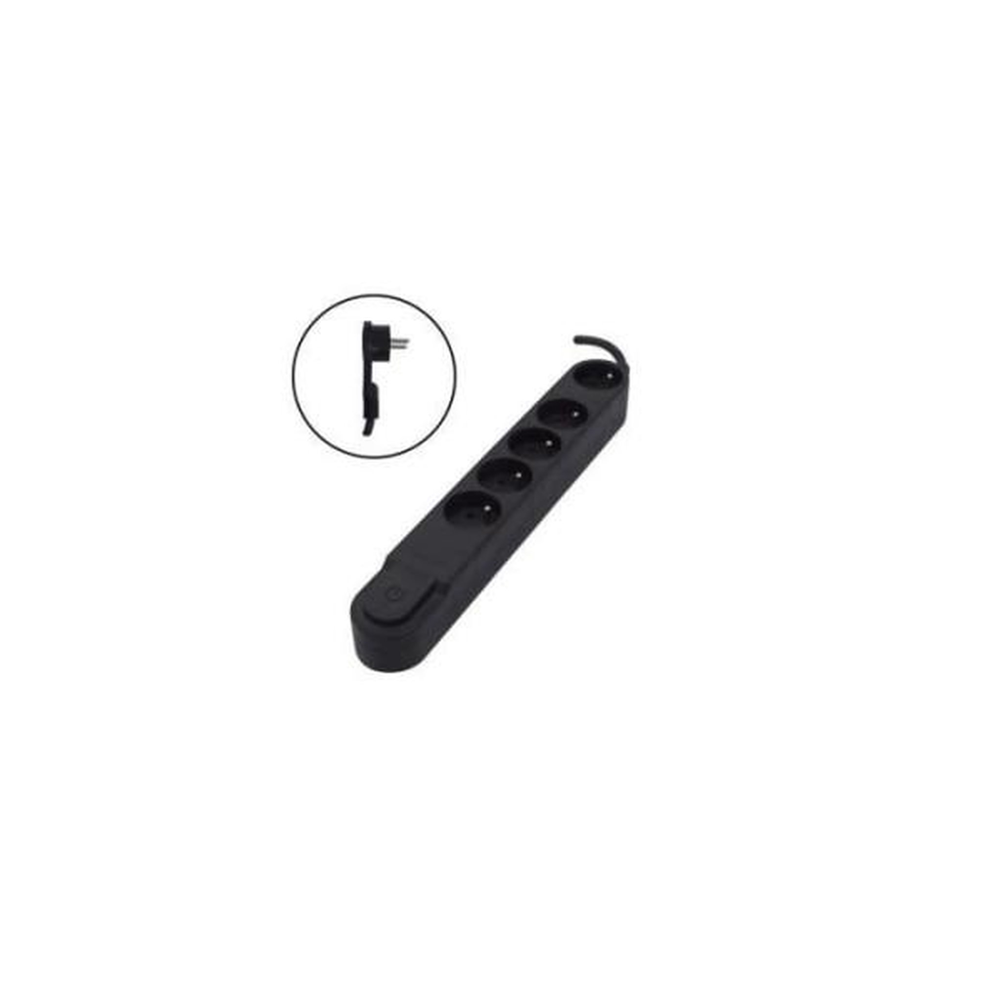 Voir la diapositive 2 : CHACON Chacon bloc multiprise 5 prises 16 a avec interrupteur, fiche plate, câble 1,5 m ho5vv-f 3x1,5 mm² noir