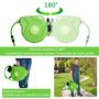 Voir la diapositive 5 : OUTSUNNY Dévidoir mural enrouleur automatique pivotant 180° tuyau 20 + 2 m avec lance arrosage support mural intégré vert