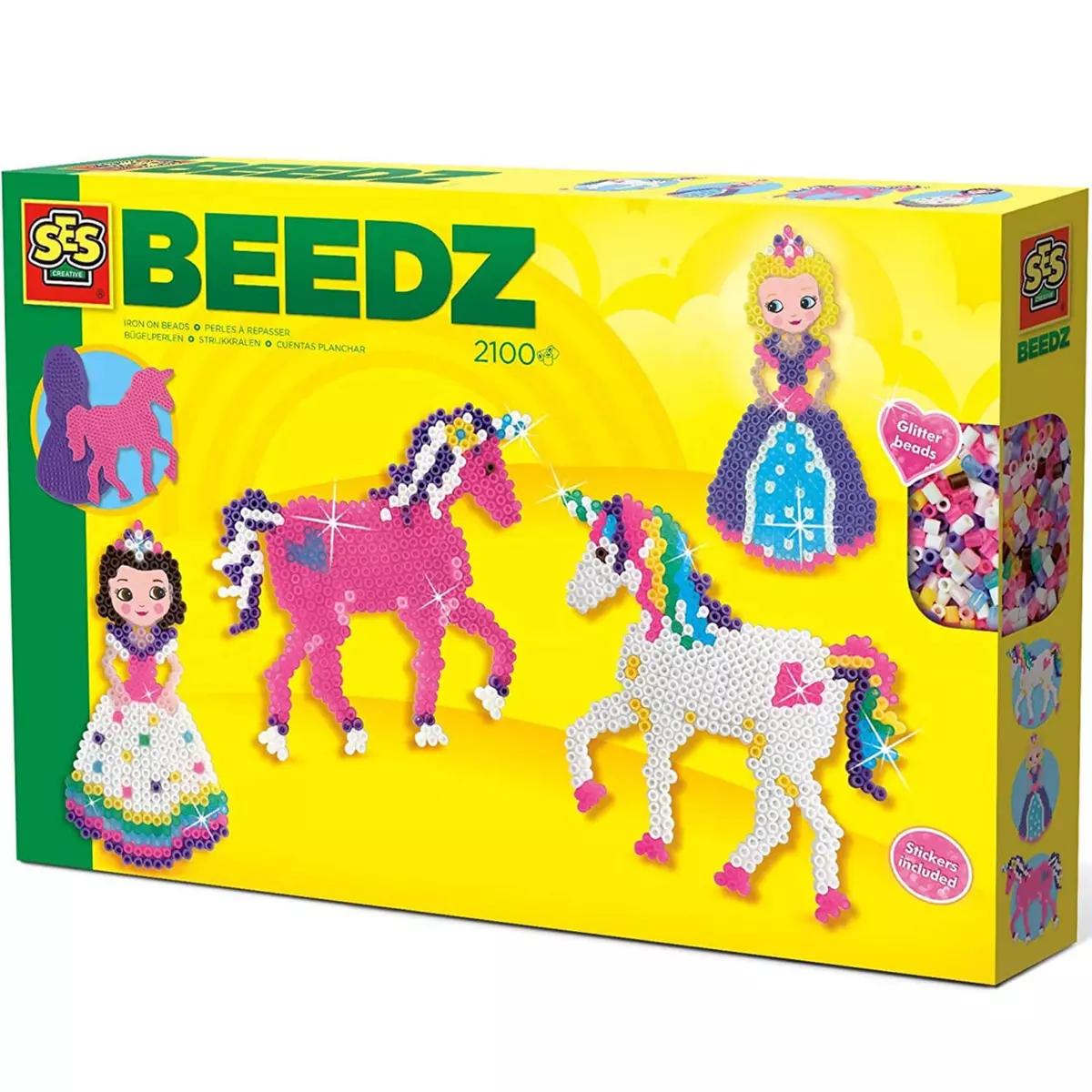 SES Creative Perles à repasser Beedz : Licornes et princesses