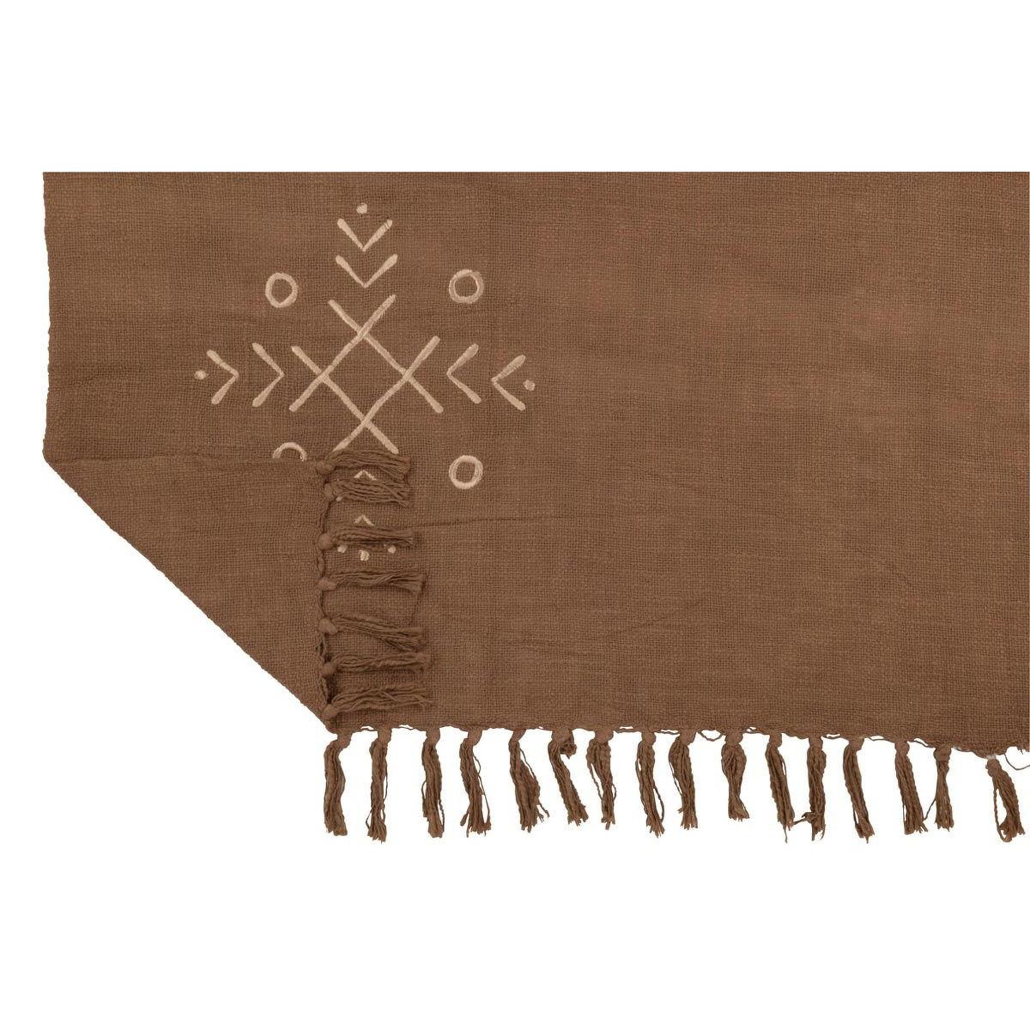 Voir la diapositive 3 : J-LINE Plaid design ethnique  camel  130x170cm marron