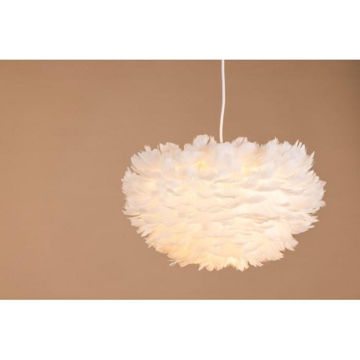 Paris Prix Lampe Suspension en plume  Nicola  45cm Blanc