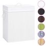 Voir la diapositive 2 : VIDAXL Panier a linge avec une seule section bambou blanc 83 L