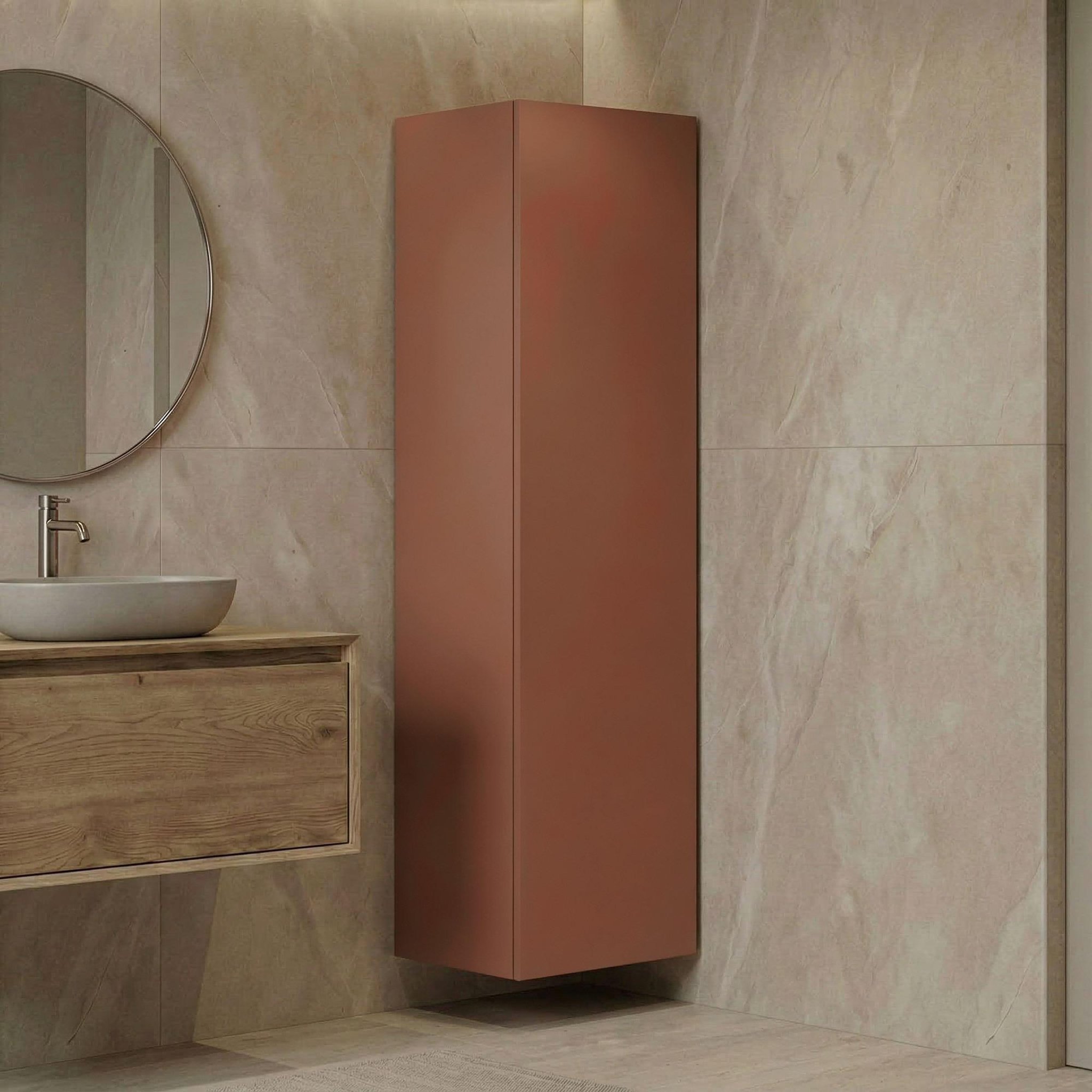 Voir la diapositive 2 : Habitat et Jardin Armoire de Salle de Bain  Ferla 30  - 30 x 25 x 100 cm - Matte Cinnamon