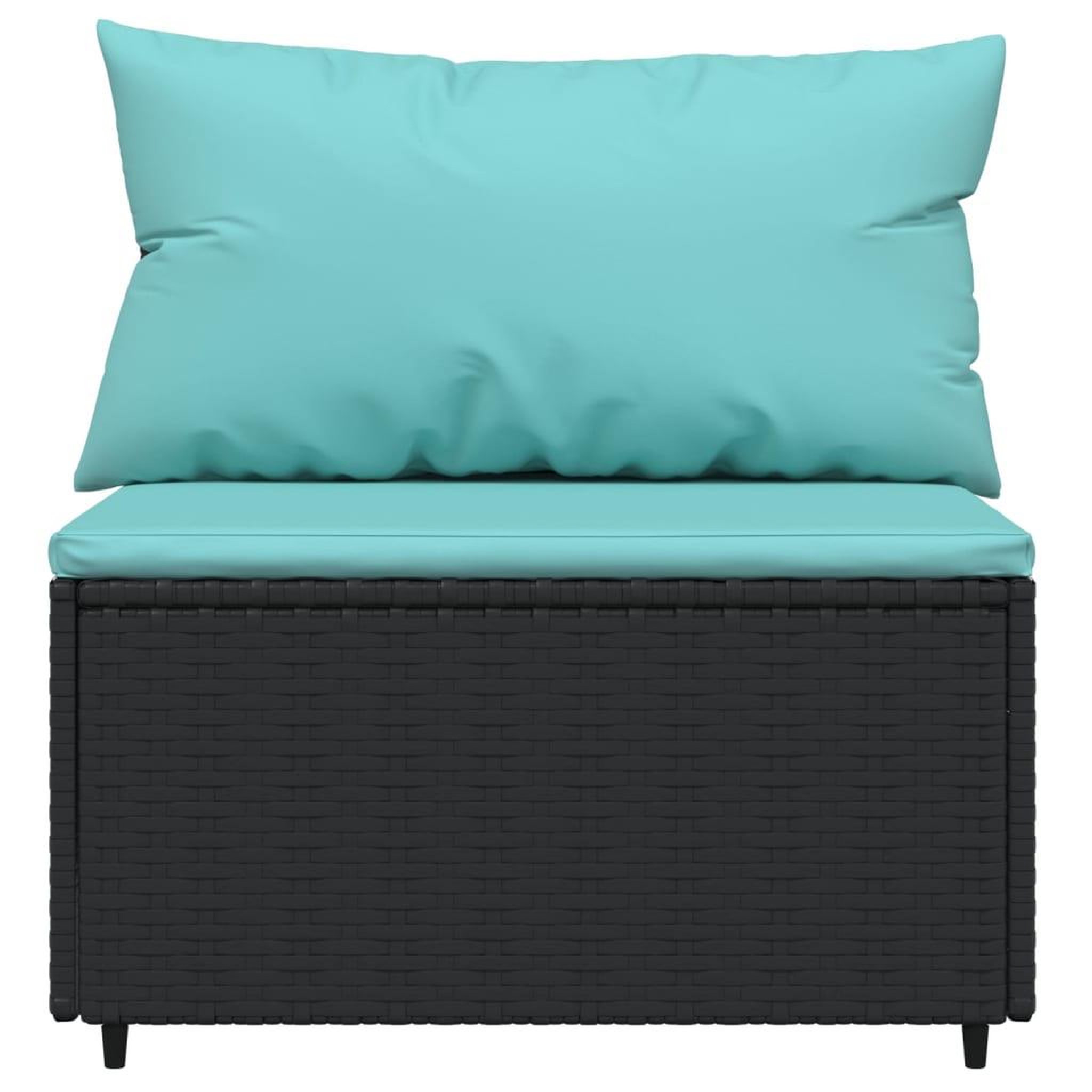 Voir la diapositive 5 : VIDAXL Canapes centraux de jardin et coussins 2pcs Noir Resine tressee