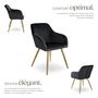 Voir la diapositive 3 : tectake Chaise rembourrée aspect velours noir/or Lot de 6