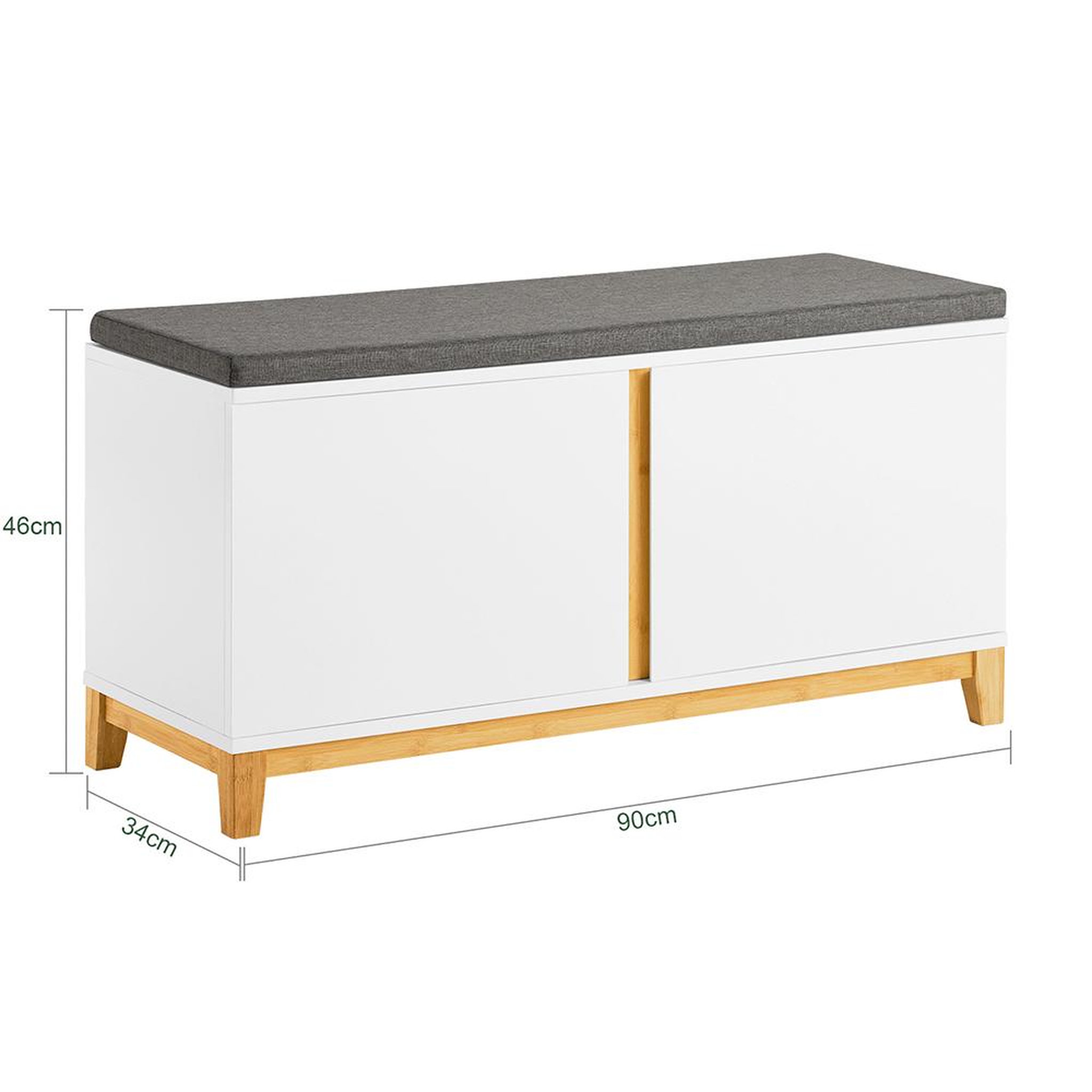 Voir la diapositive 3 : SOBUY SoBuy - Banc de rangement à chaussures avec deux portes - Nordique - FSR117