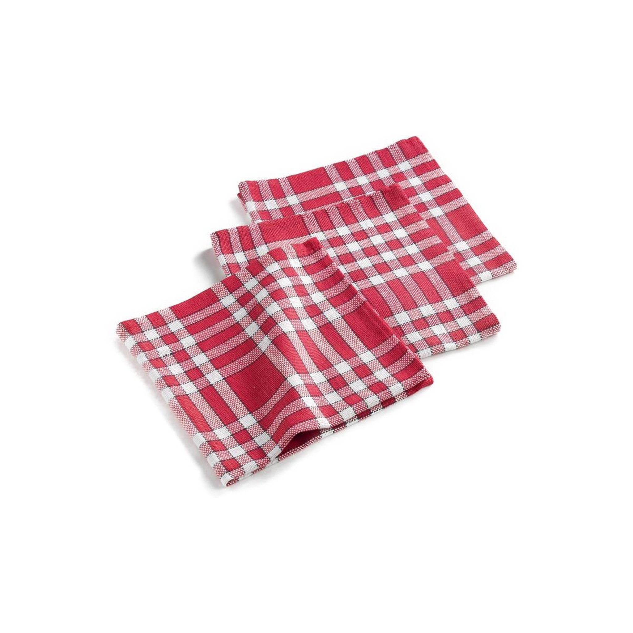 Paris Prix Lot de 3 Serviettes de Table  Traditio  45x45cm Rouge