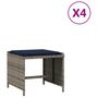 Voir la diapositive 2 : VIDAXL Tabourets de jardin avec coussins lot de 4 gris resine tressee