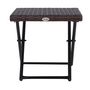 Voir la diapositive 5 : OUTSUNNY Table basse pliable de jardin style cosy chic dim. 40L x 40l x 40H cm métal époxy résine tressée imitation rotin marron