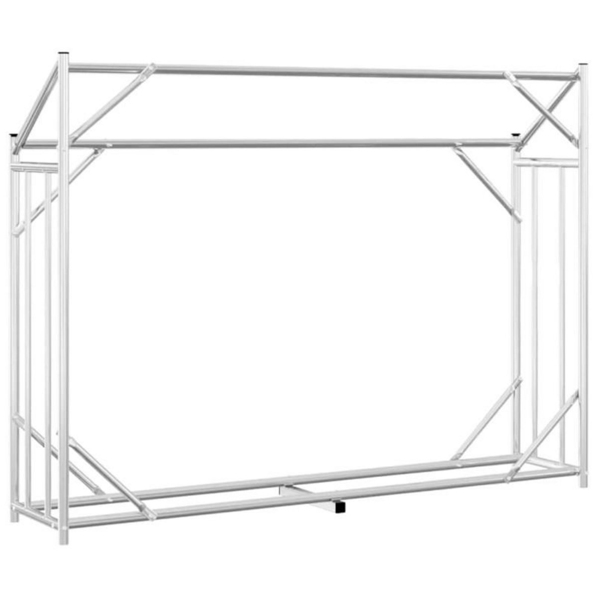 VIDAXL Portant de bois de chauffage et housse de pluie acier galvanisé