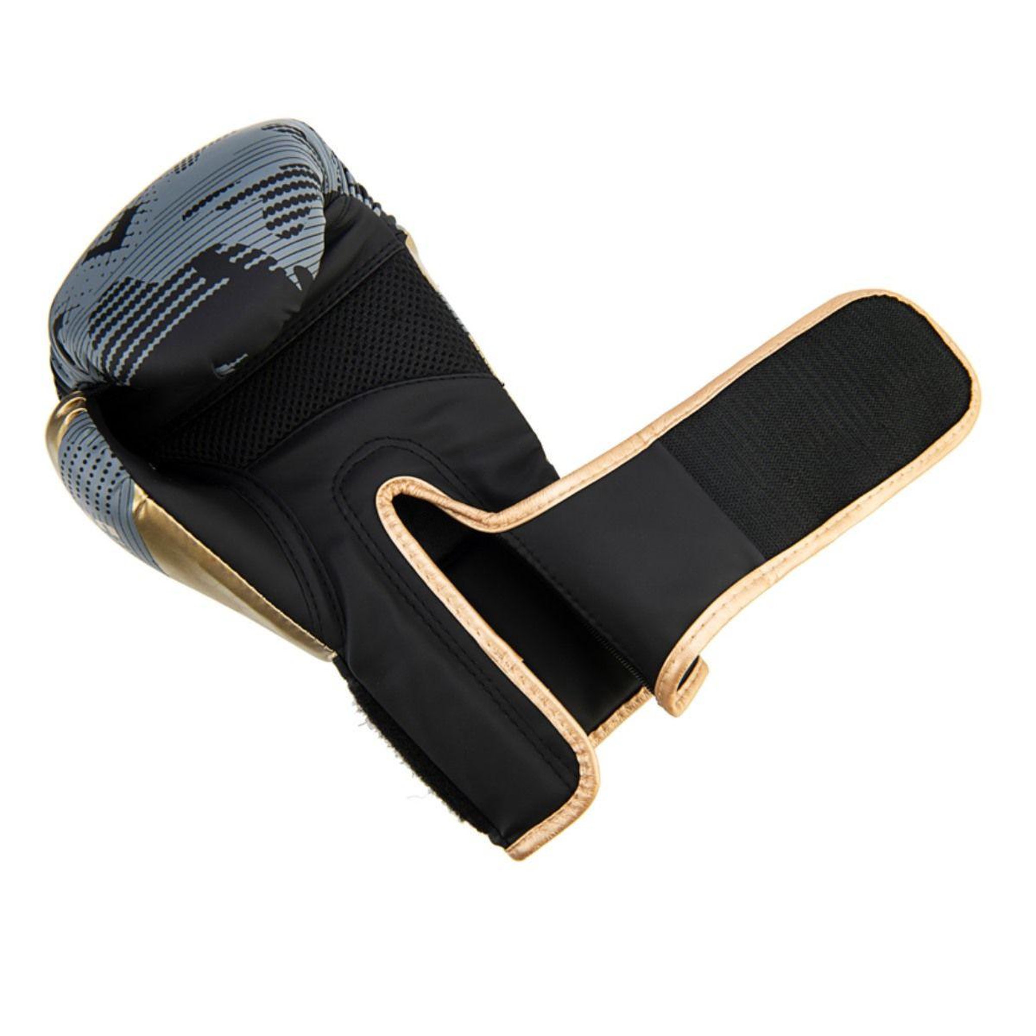 Voir la diapositive 2 : DE FAUGERES Set d'Entrainement Gants, Patte d'Ours & Pao  Boxe  12oz Gris & Or