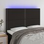 Voir la diapositive 1 : VIDAXL Tete de lit a LED Noir 144x5x118/128 cm Tissu