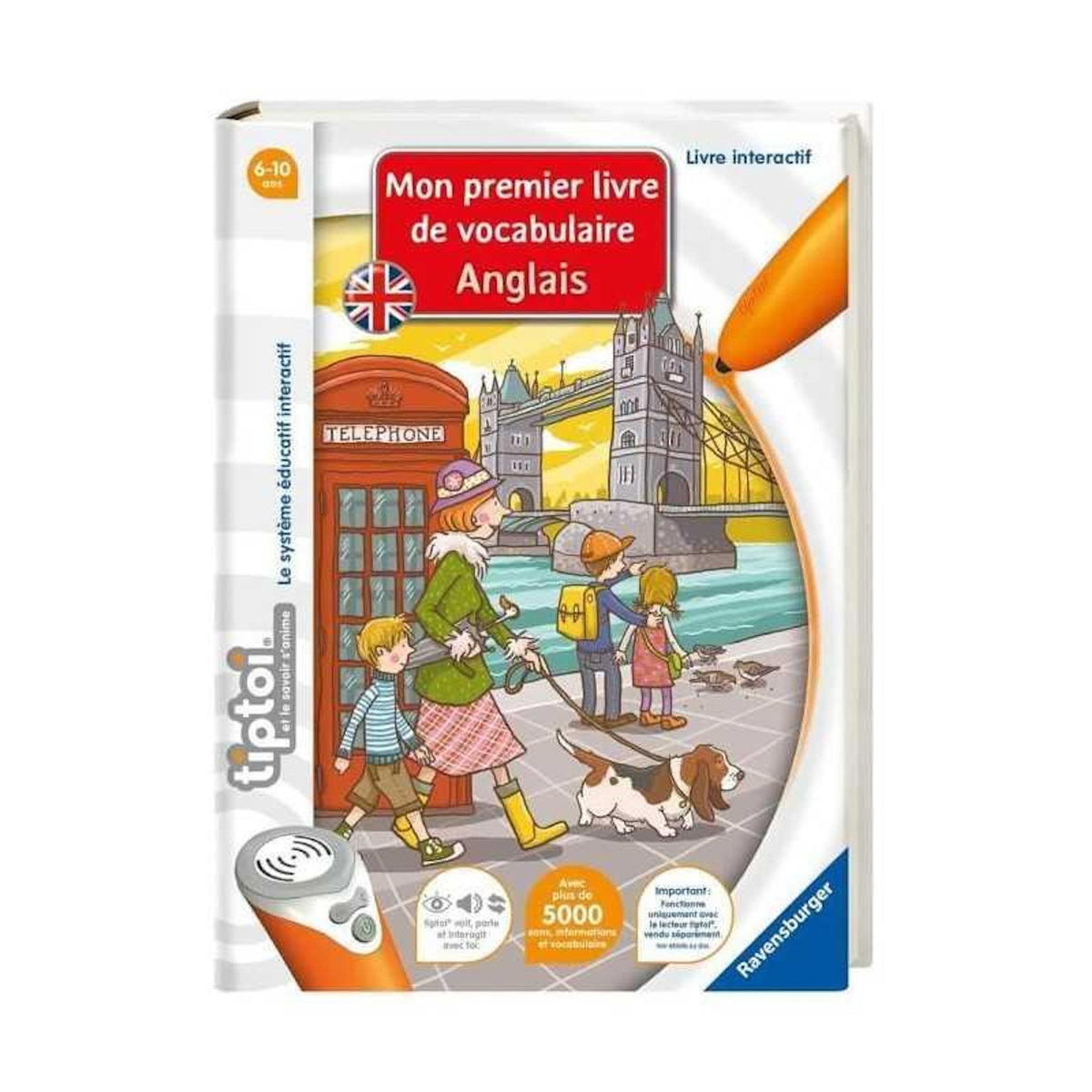RAVENSBURGER tiptoi, Livre interactif, Mon premier livre de vocabulaire anglais, 6ans, 13099002, Ravensburger
