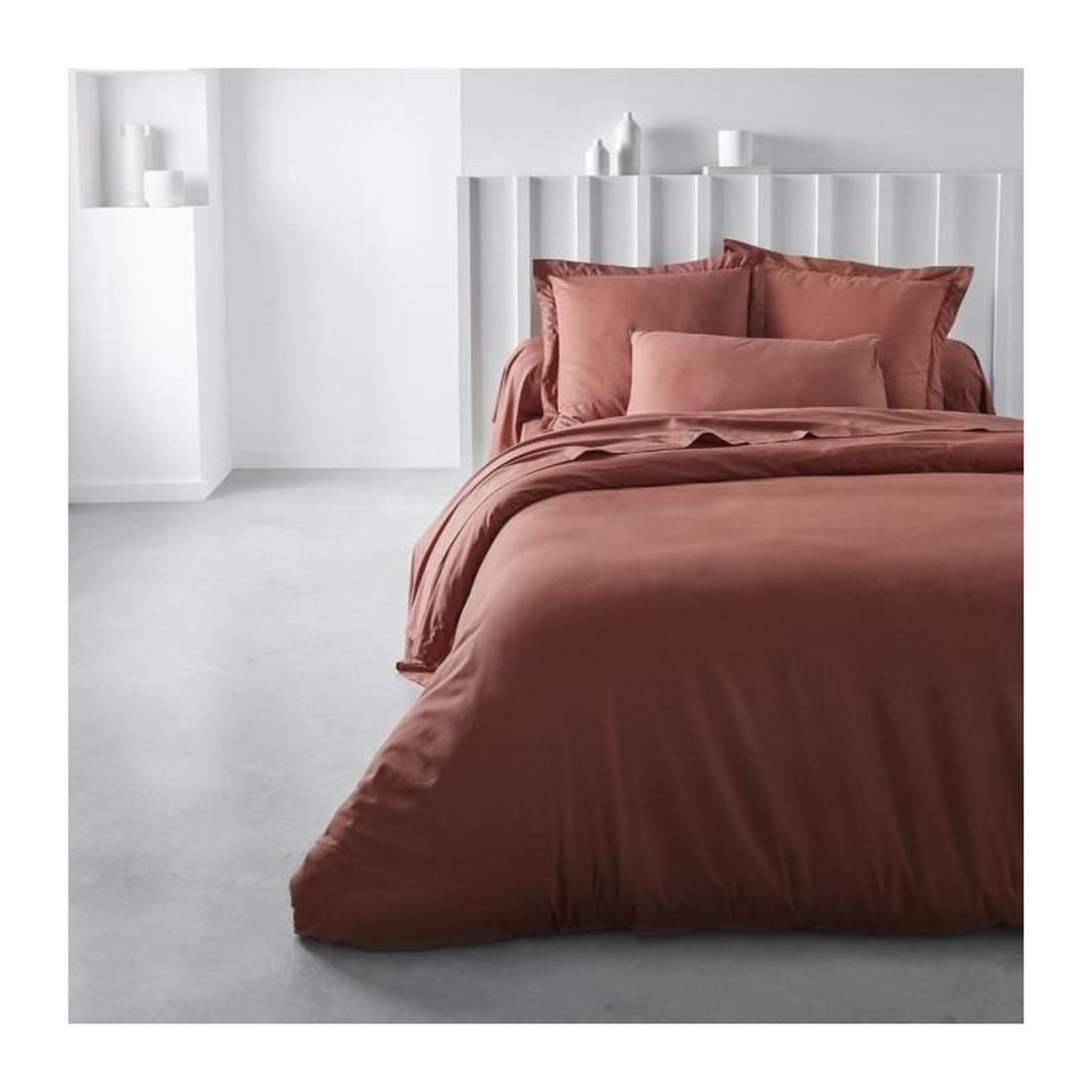 Voir la diapositive 2 : Today Housse de couette TODAY Essential - 220 x 240 cm - 2 personnes - 100% Coton uni - Terracotta