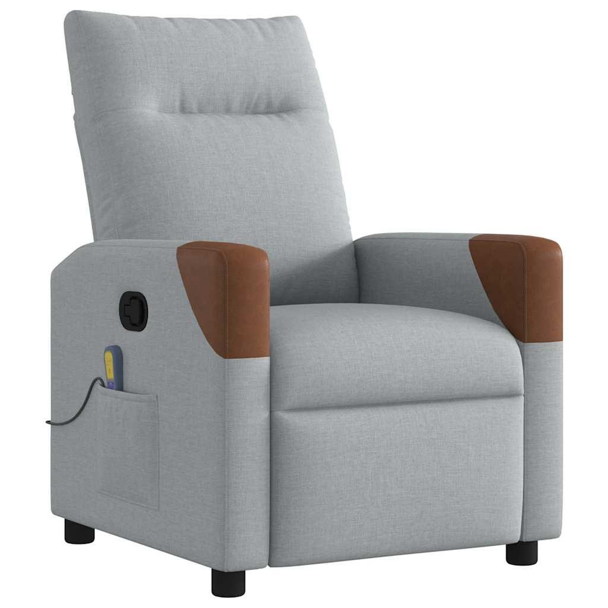 Voir la diapositive 2 : VIDAXL Fauteuil de massage inclinable Gris clair Tissu