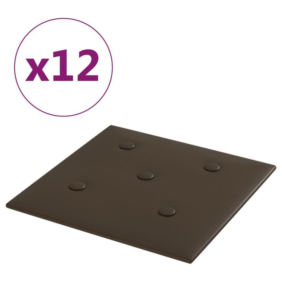 VIDAXL Panneaux muraux 12 pcs Marron 30x30 cm Similicuir 1,08 m^2