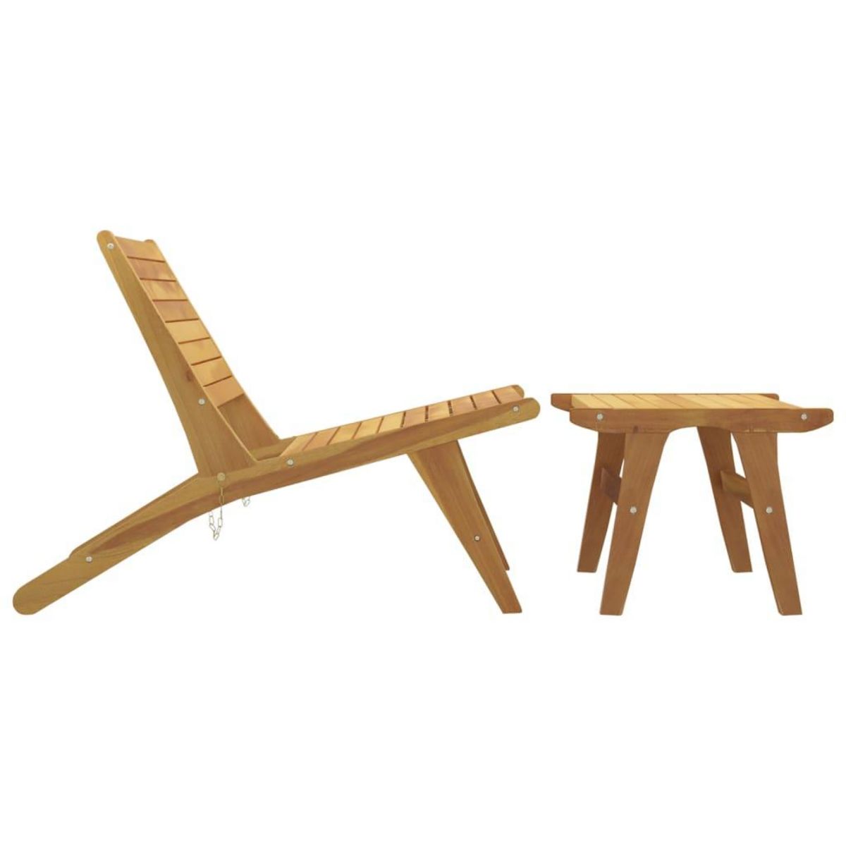 VIDAXL Chaise de jardin avec repose-pieds Bois de teck solide
