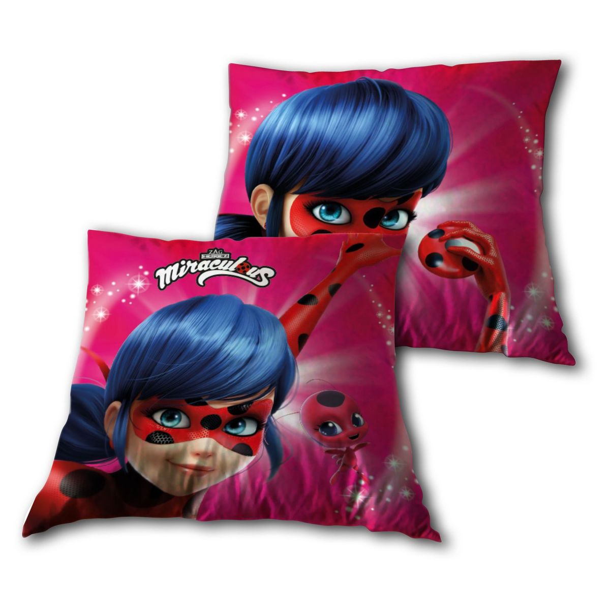 Miraculous Coussin en polyester double face imprimé LADYBUG