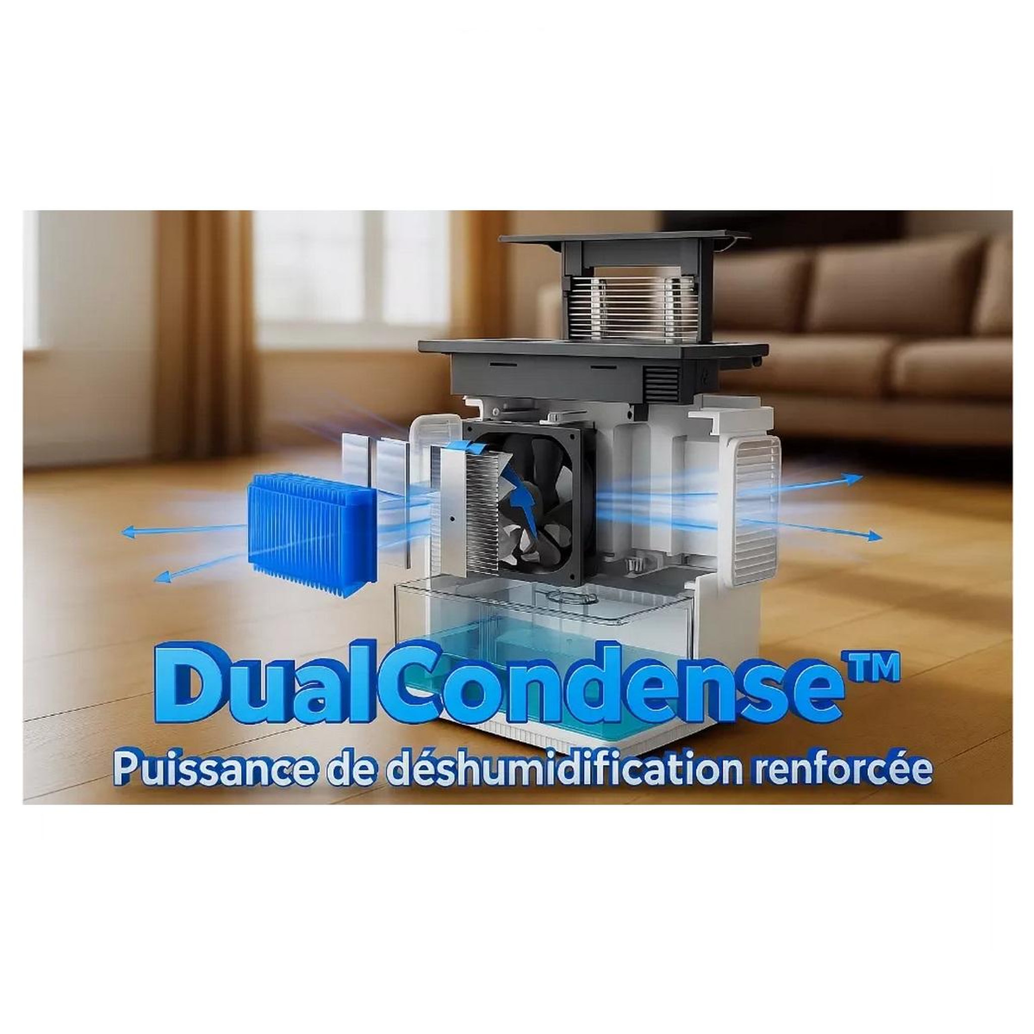 Voir la diapositive 2 : EZICLEAN Déshumidificateur 0.55l/j blanc - DRYFLOWMAX