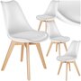Voir la diapositive 1 : tectake Ensemble de chaises de salle à manger avec siège rembourré blanc/blanc Lot de 4