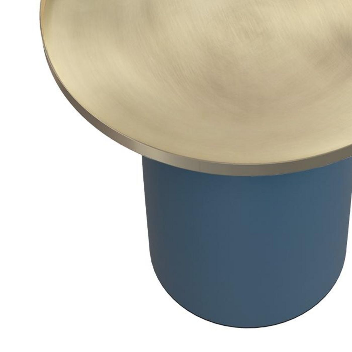 Rendez vous déco Table d'appoint ronde en métal bleu et laiton D45 cm - Lyne