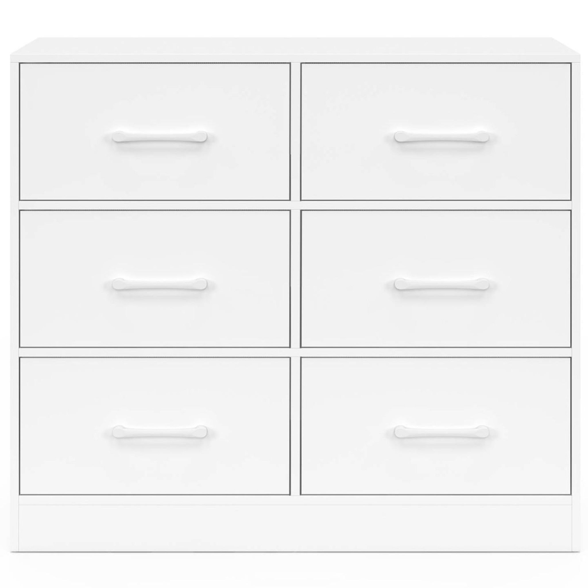 Voir la diapositive 3 : ID MARKET Commode 6 tiroirs en tissu uppah 80 cm meuble de rangement bois blanc