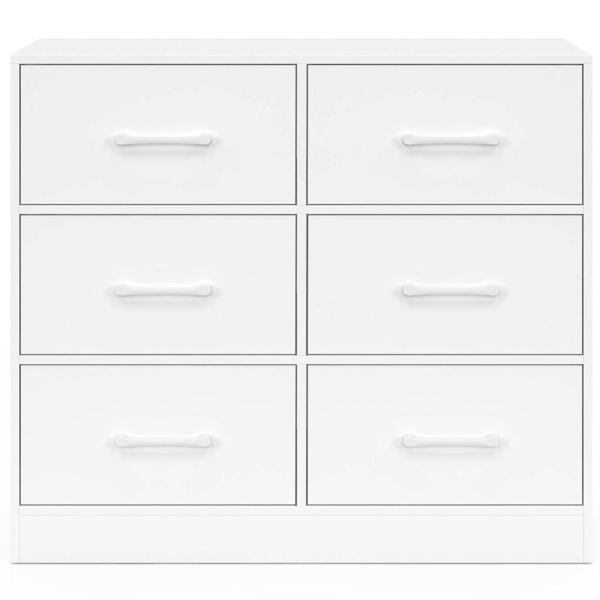 ID MARKET Commode 6 tiroirs en tissu UPPAH 80 cm meuble de rangement bois blanc