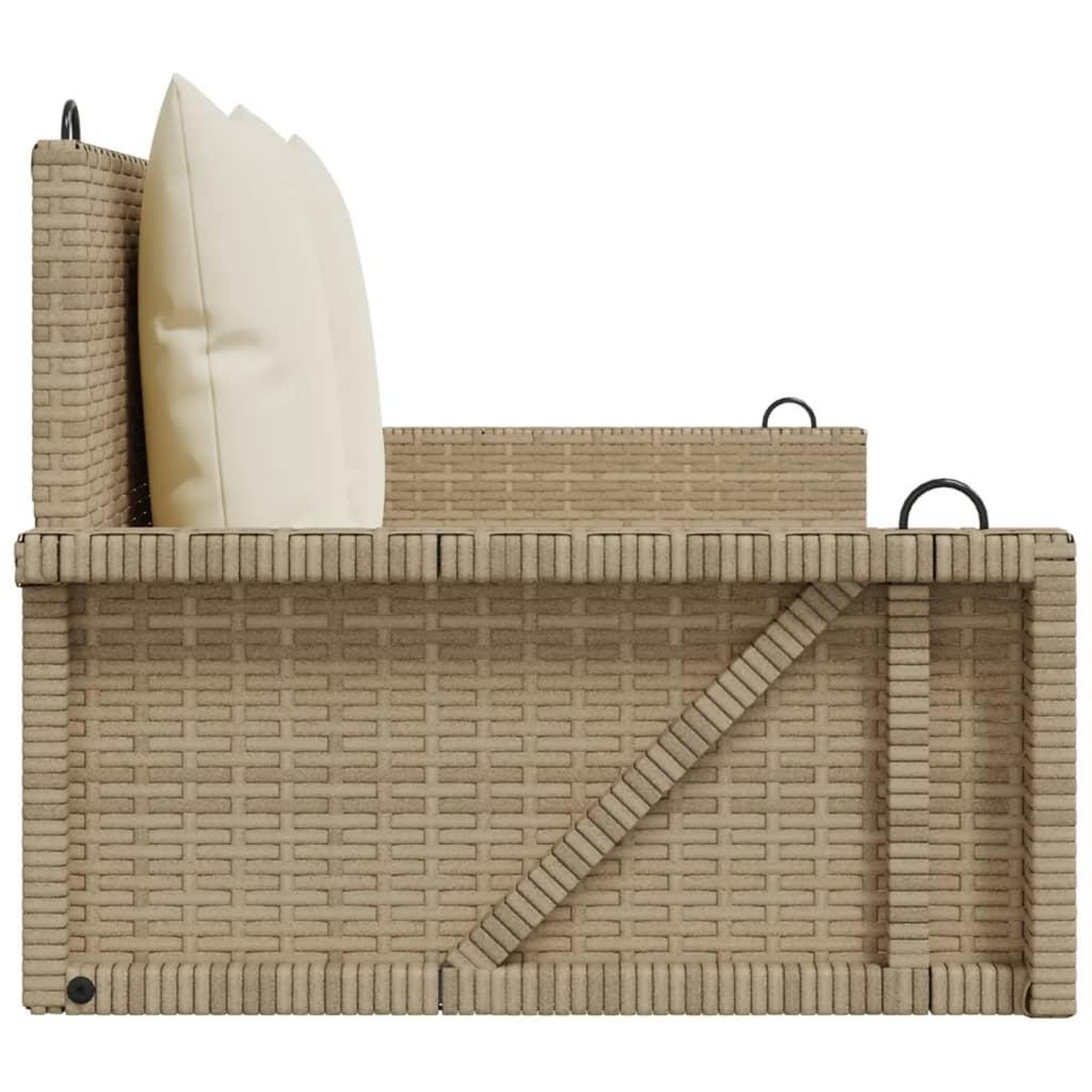 Voir la diapositive 5 : VIDAXL Balancelle avec coussins beige 119x56x48 cm resine tressee
