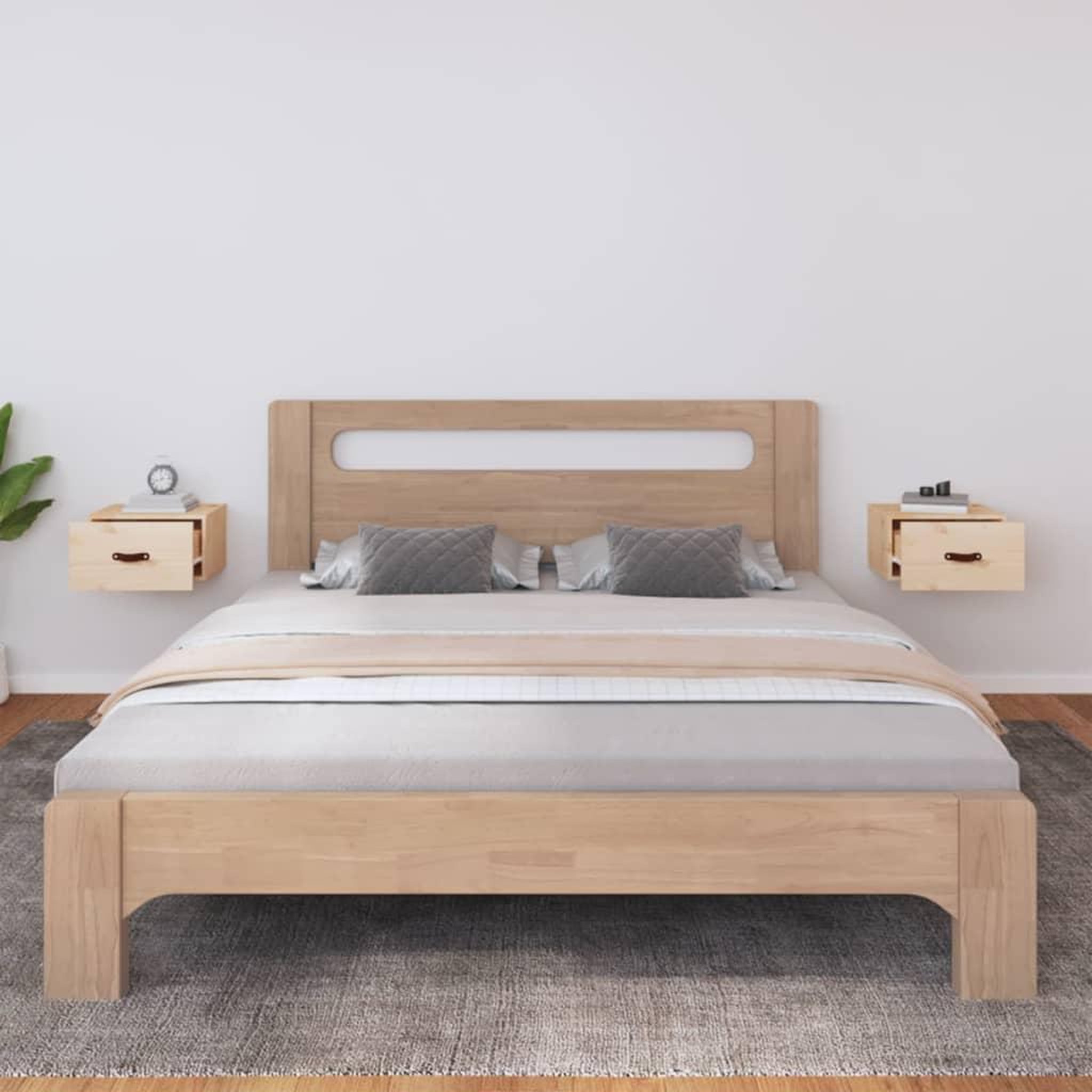 Voir la diapositive 3 : VIDAXL Tables de chevet murales 2 pcs 40x29,5x22 cm