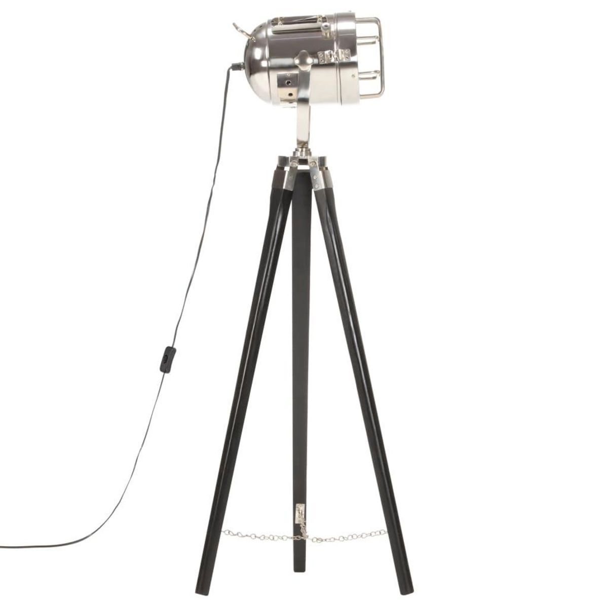 VIDAXL Lampadaire a trepied Noir Bois de manguier massif 97 cm