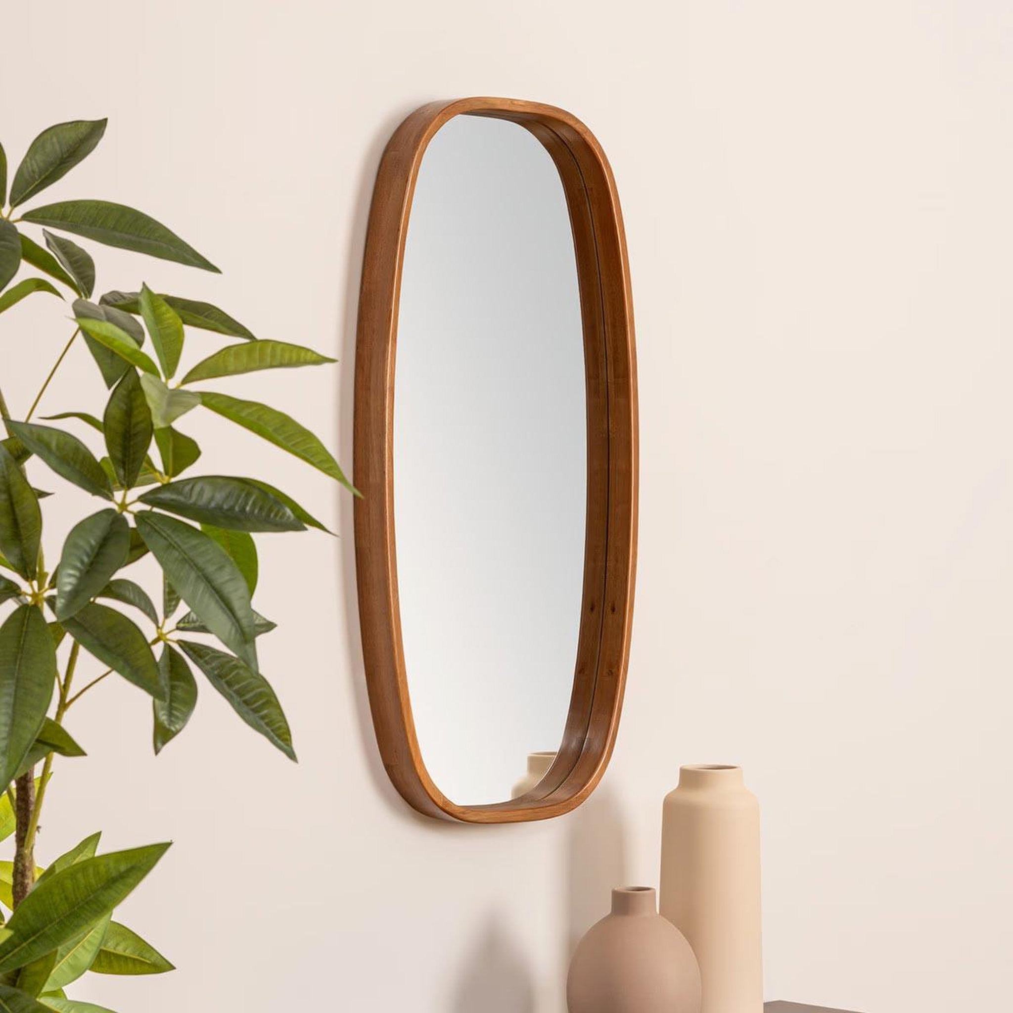 Voir la diapositive 4 : ATMOSPHERA Miroir mural ovale  jasna  80cm marron