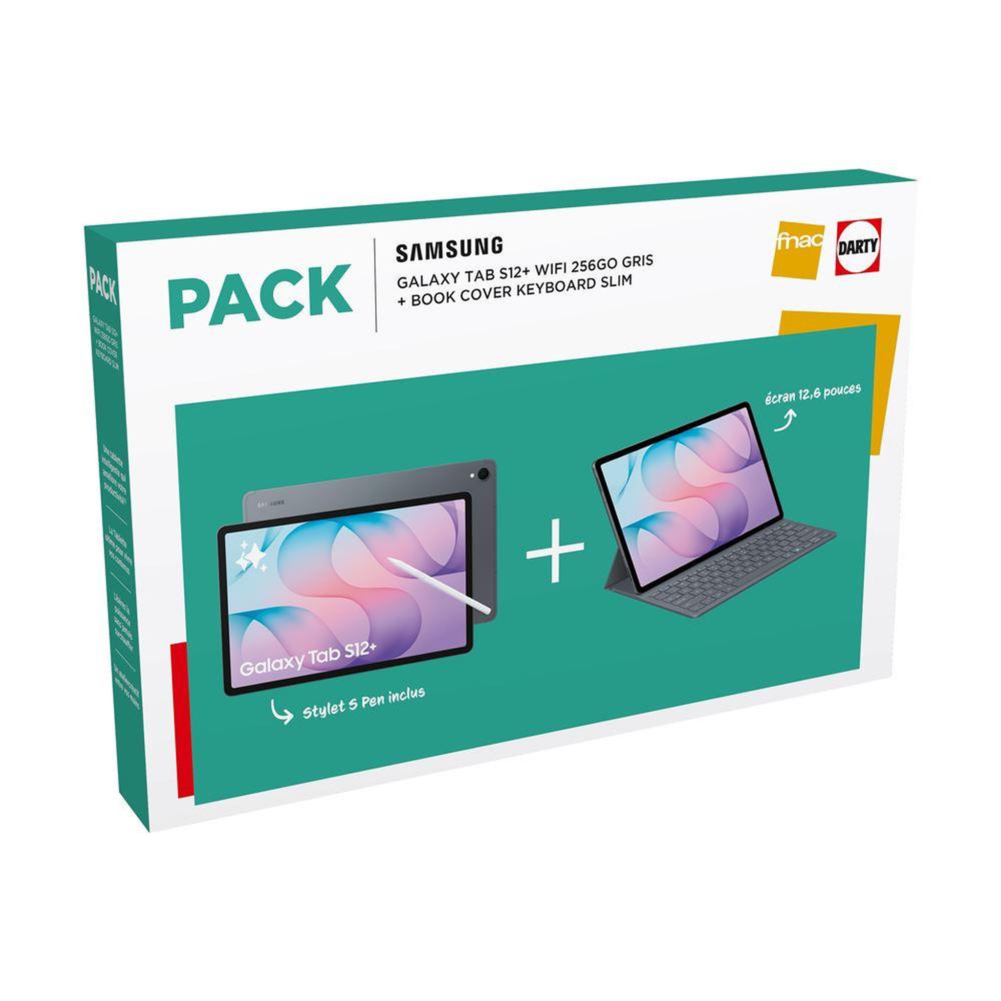 Samsung Tablette 12,6  WiFi avec écran Dynamic AMOLED 2X 4K UHD, 256 Go Gris et étui clavier