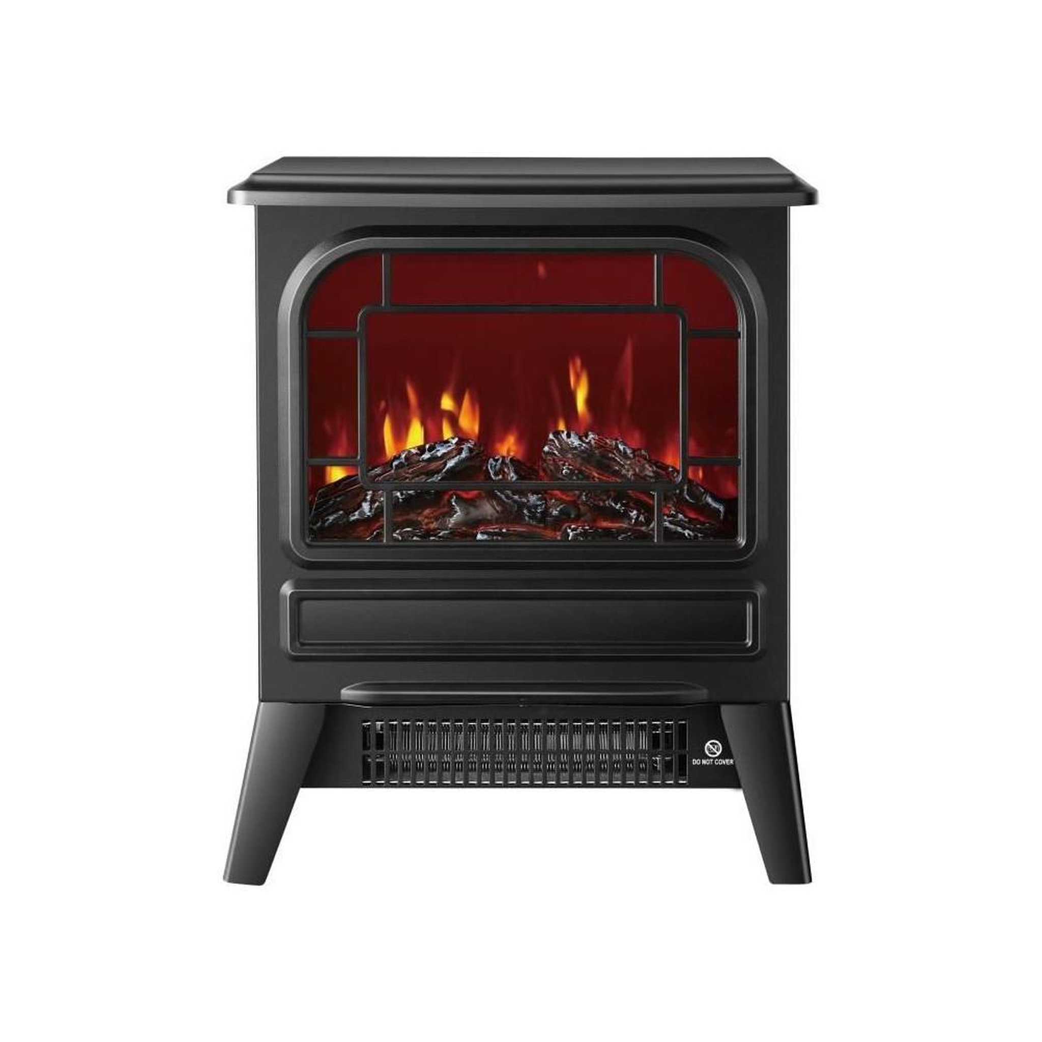 Warmtech Chauffage décoratif électrique effet cheminée horizontal noir 1850 W