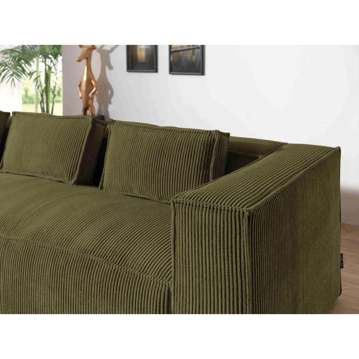 LISA DESIGN Stella - canapé d'angle - en velours côtelé - 4 places -style contemporain - gauche