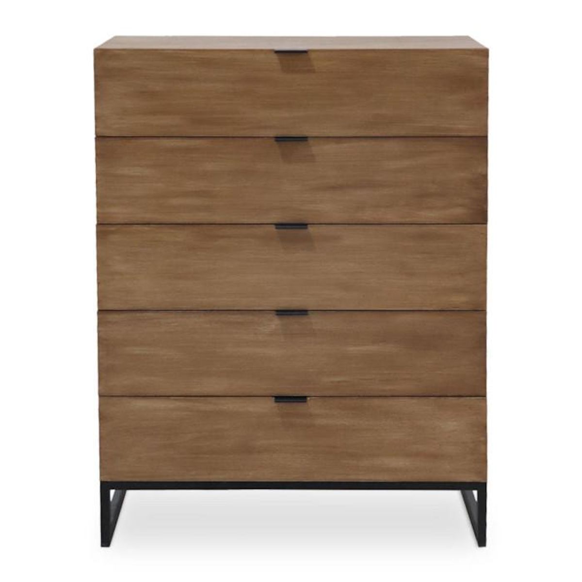 Paris Prix Commode 5 Tiroirs Design  Bolta  115cm Chêne Clair