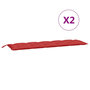 Voir la diapositive 5 : VIDAXL Coussins de banc jardin lot de 2 rouge 180x50x7 cm tissu Oxford