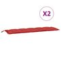 Voir la diapositive 5 : VIDAXL Coussins de banc jardin lot de 2 rouge 180x50x7 cm tissu Oxford