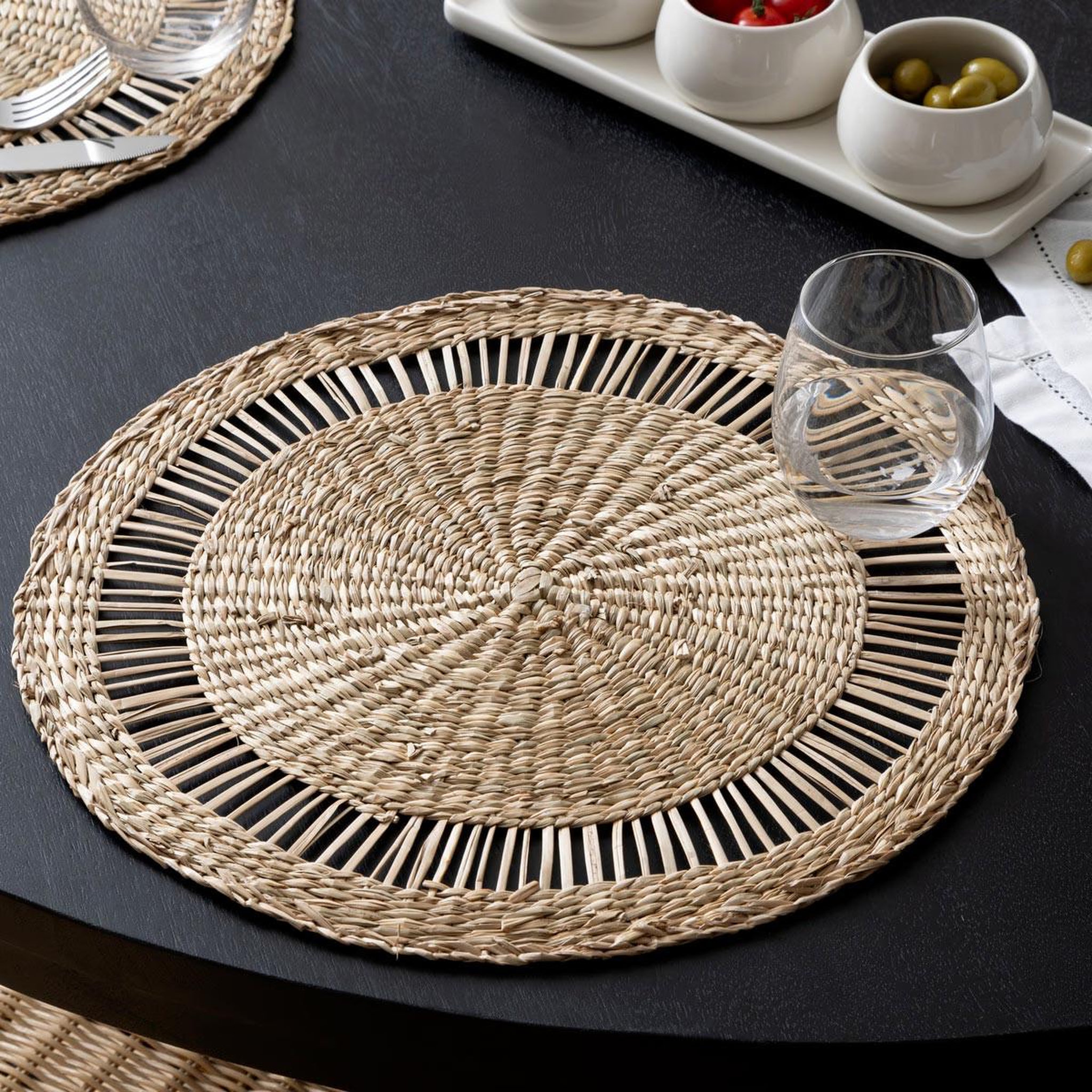 Voir la diapositive 3 : SECRET DE GOURMET Set de table déco  spring water  38cm naturel