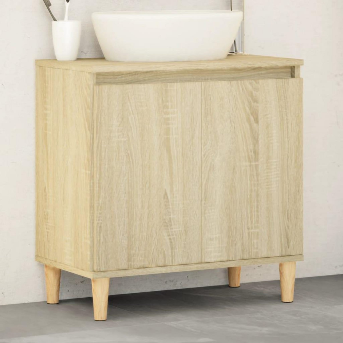 VIDAXL Meuble d'evier chene sonoma 58x33x60 cm bois d'ingenierie