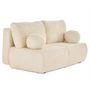 Voir la diapositive 5 : BEST MOBILIER Marvin - canapé 3 places convertible et coffre en fausse fourrure côtelée avec 2 coussins boule inclus