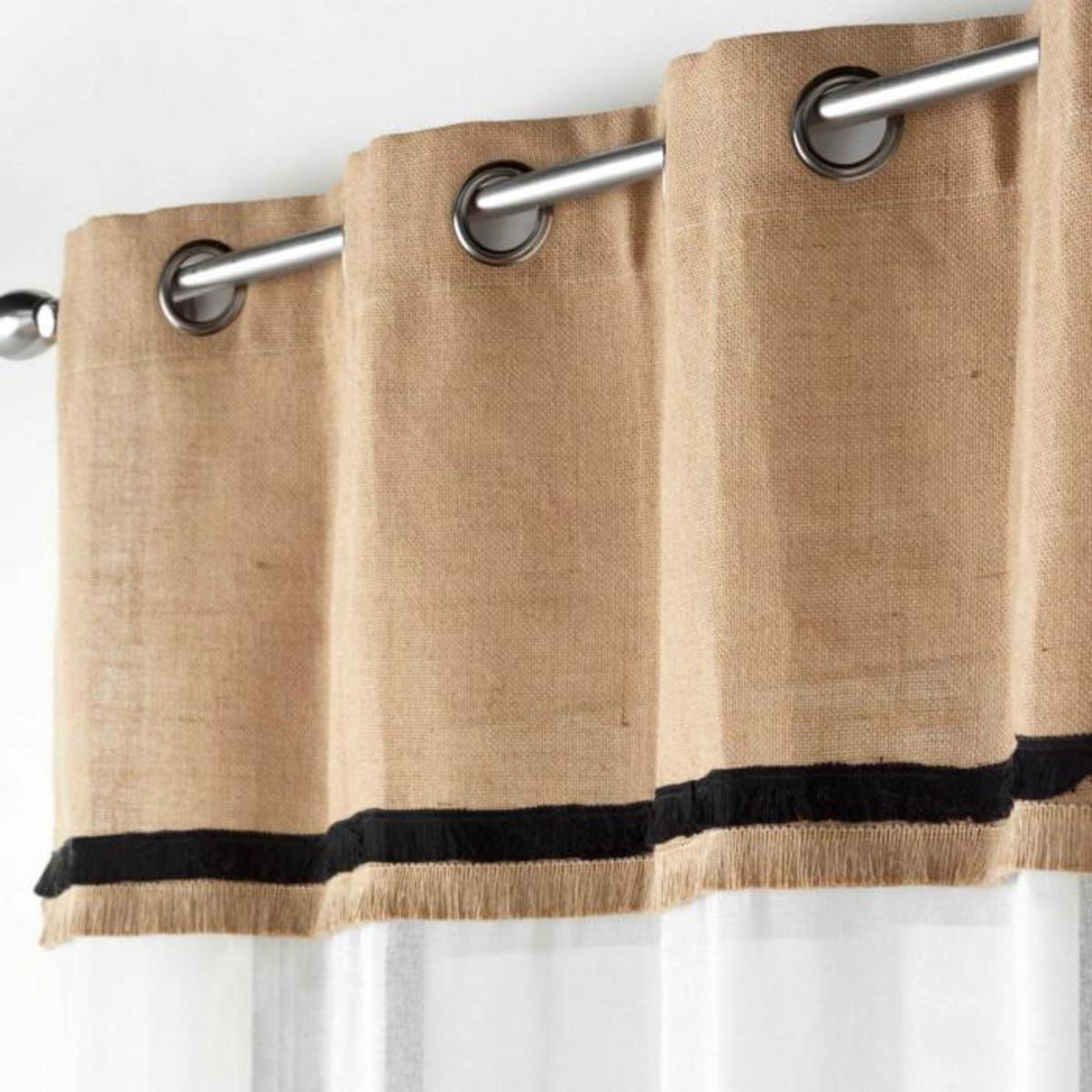 Paris Prix Rideau Voilage à Œillets  Malory  140x240cm Noir